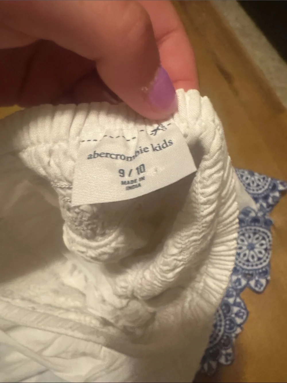 abercrombie kids White and Blue Embroidered Two-Piece Set